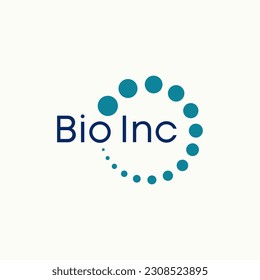 Diseño de logotipo concepto gráfico creativo abstract premium libre de vectores letra Bio Inc o O con círculo de puntos alrededor. Relacionado con la moderna industria empresarial