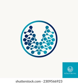 Logo design graphic concept creative abstract premium free vector stock dots tech like letter V font typography. Related to initial monogram internet