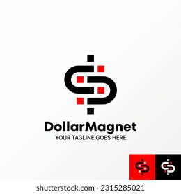 Logo design graphic concept creative abstract premium free vector stock letter sign S dollar, CC, UU font double magnet. Related to initial monogram