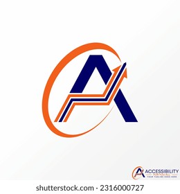 Logo design graphic concept creative abstract premium free vector stock letter A font with cut arrow trading swoosh. Related to business typo monogram