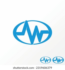 Logo design graphic concept creative abstract premium free vector stock trading rhythm heartbeat like letter W initial font inside ellipse. Related business hospital