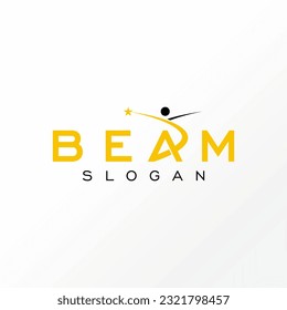 Logo design graphic concept creative abstract premium free vector stock letter BEAM font with happy active human. Related initial typography education