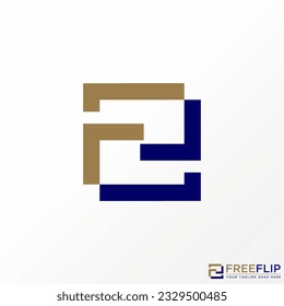 Logo design graphic concept creative abstract premium free vector stock letter F or FR font flip rectangular. Related to initial typography monogram