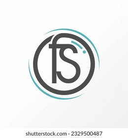 Logo design graphic concept creative abstract premium free vector stock letter FS font like camera lens inside. Related to initial typography monogram