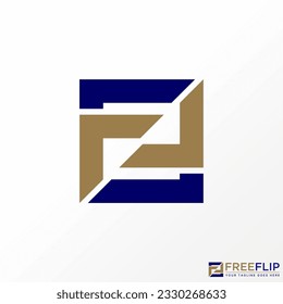 Logo design graphic concept creative abstract premium free vector stock letter F or FR font rectangular flip. Related to initial typography monogram