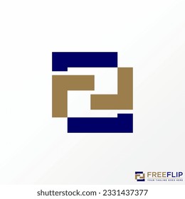 Logo design graphic concept creative abstract premium free vector stock letter F or FR font flip rectangular. Related to typography initial monogram