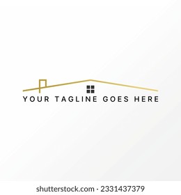 Logo design graphic concept creative abstract premium free vector stock simple but unique line roof house. Related to property real estate home build