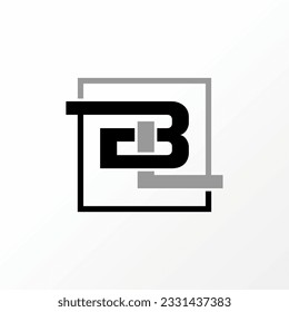 Logo design graphic concept creative abstract premium free vector stock letter BL connect font rectangular line Related to initial typography monogram