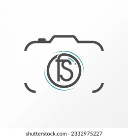 Logo design graphic concept creative abstract premium free vector stock letter FS font inside camera lens. Related to initial typography photography