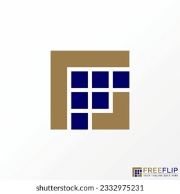 Logo design graphic concept creative abstract premium free vector stock letter F or RF block font rectangular. Related to initial typography monogram