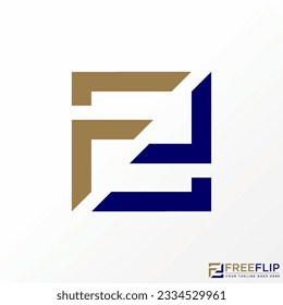 Logo design graphic concept creative abstract premium free vector stock letter FR or F font rectangular flip. Related to initial typography monogram