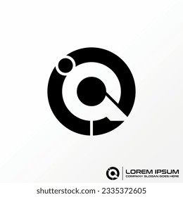 Logo design graphic concept creative abstract premium free vector stock letter IQ or QI font negative space circle. Related to typography initial tech