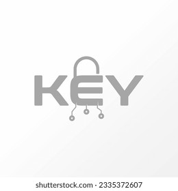 Logo design graphic concept creative abstract premium free vector stock letter word KEY font padlock and dots tech. Related to typography technology