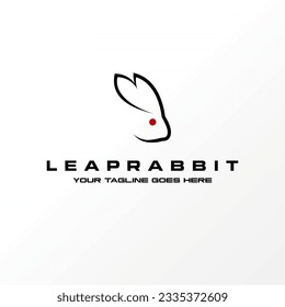 Logo design graphic concept creative abstract premium free vector stock head and ears young rabbit on line art. Related to animal active and sport