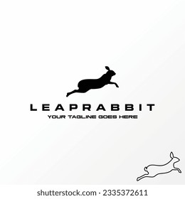 Logo design graphic concept creative abstract premium free vector stock jump run young rabbit doe fast move. Related to animal active health and sport