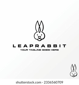 Logo design graphic concept creative abstract premium free vector stock head and ears funny rabbit on line art. Related to animal active and cartoon