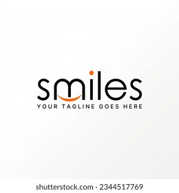 Logo design graphic concept creative abstract premium vector stock letter M font or word SMILES with smiling mouth. Related to typography mood happy