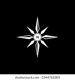 Logo-Design-Grafik-Konzept kreative abstrakte Premium-Vektorgrafik-Stock-Zeichen einfach einzigartigen Kompass. Verbundener Abenteuerwald mit Segel