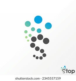 Logo design graphic concept creative abstract premium vector stock letter S font with circle oil water splash. Related to monogram typography washing