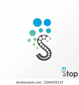 Logo design graphic concept creative abstract premium vector stock letter S font with oil water circle splash. Related to monogram typography washing