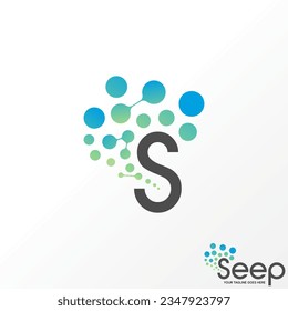 Logo design graphic concept creative abstract premium vector stock letter initial S font with oil water splash. Related monogram typography technology