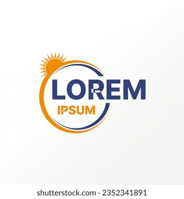 Logo design graphic concept creative abstract premium vector stock circle double swoosh cutting emblem with sunrise. Related to badge art icon sign