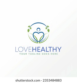 Logo design graphic concept creative abstract premium vector stock sign silhouette love, lotus, and leaves. Related to healthy care meditation yoga
