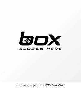 Logo design graphic concept creative abstract premium vector stock sign letter word BOX font with funny panda zoo. Related animal game children shop