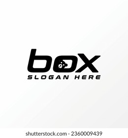 Logo design graphic concept creative abstract premium vector stock sign letter word BOX font with funny panda zoo. Related animal game shop children