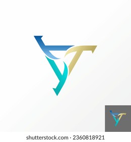 Diseño de logotipo concepto gráfico creativo material de vector premium abstracto fuente T inicial como molino triangular o hélice. Taller mecánico de monograma relacionado