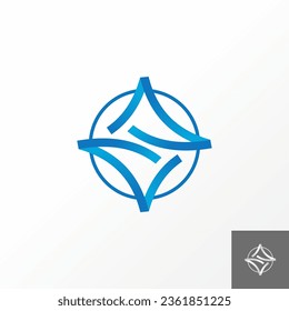 Logo design graphic concept creative abstract premium vector stock sign letter S font cut flip like rectangular star Related to monogram initial magic