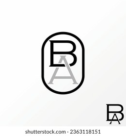 Logo design graphic concept creative abstract premium vector stock sign letter initial BA font on top down connected. Related to monogram typography