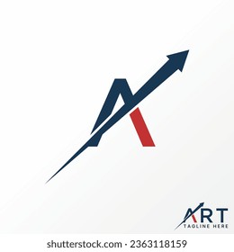 Diseño de logotipo concepto gráfico creativo abstracto material vector premium letra inicial A letra arriba. Relacionado con la tipografía monográfica de uso en ayunas