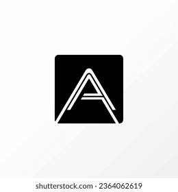 Logo design graphic concept creative abstract premium vector stock sign letter initial A font double lines on rectangular. Related monogram typography