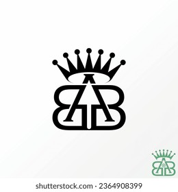 Logo design graphic concept creative premium vector stock sign letter initial BAB or ABB font on top down crown connected. Related monogram typography