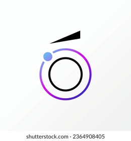 Logo design graphic concept creative abstract premium vector stock sign letter initial O font with circle line hydrogen. Related typography chemistry