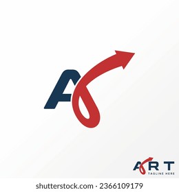 Logo design graphic concept creative abstract premium vector stock letter initial A font up arrow right. Related to monogram typography fasted purpose