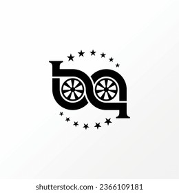 Logo design graphic concept creative abstract premium vector stock sign letter initial BP lowercase font connected fan. Related to monogram typography
