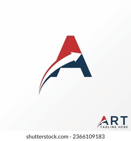 Logo design graphic concept creative abstract premium vector stock letter initial A font up arrow space. Related to monogram typography fasted purpose
