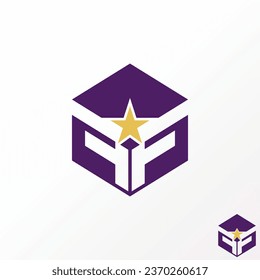 Logo design graphic concept creative abstract premium vector sign stock initial letter FF font flip on 3D hexagon. Related monogram typography emblem