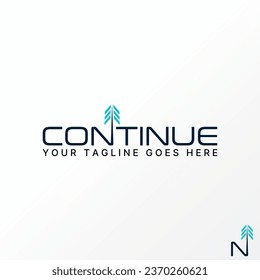 Diseño de logotipo concepto gráfico creativo abstracto de firma de vector premium letra CONTINUE o N fuente con planta simple. Relacionado con la naturaleza tipográfica