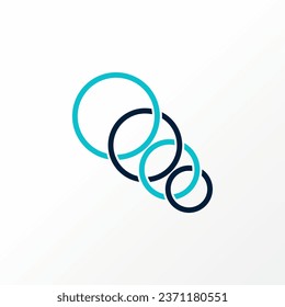 Diseño de logotipo concepto gráfico creativo abstracto material vector premium signo 4 círculos conectados pequeño a grande Relacionado con el torneo de evento de símbolo deportivo