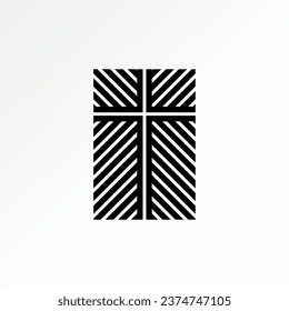 Logo design graphic concept creative abstract premium vector sign stock unique window art pattern cross church christian. Related to religion interior