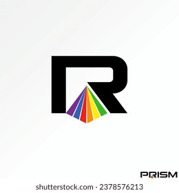 Logo design graphic concept creative abstract premium vector sign stock unique letter R font with pyramid prism colors. Related to monogram geometric