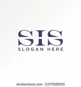 Logo design graphic concept creative abstract premium vector sign stock unique letter initial SIS font serif cutting. Related to monogram typography