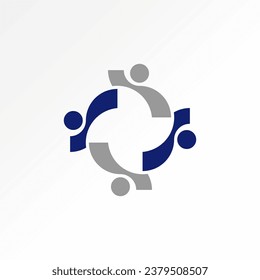 Diseño de logotipo concepto gráfico creativo abstracto material vector premium signo 4 fuente S inicial como propulsor humano activo feliz. Comunidad de monogramas relacionados