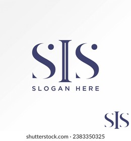 Logo design graphic concept creative abstract premium vector sign stock unique letter initial SIS serif font on cutting Related to monogram typography