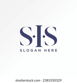 Logo design graphic concept creative abstract premium vector sign stock unique initial letter SIS serif font on cutting Related to monogram typography