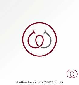 Logo design graphic concept creative abstract premium vector stock unique initial letter W font line out oval on circle Related to monogram typography