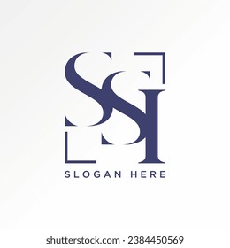 Logo design graphic concept creative premium vector sign stock unique letter initial SSI serif font on connect cutting. Related to monogram typography